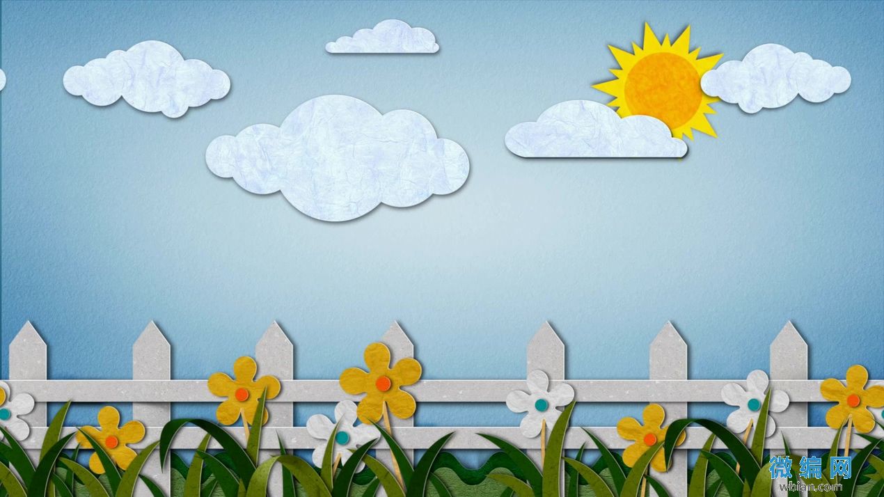 儿童卡通之蓝天白云太阳背景视频素材